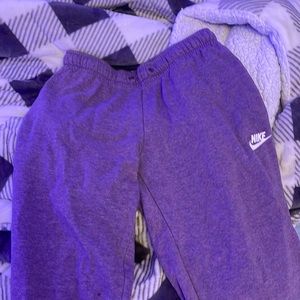 purple nike sweat pants size adult small